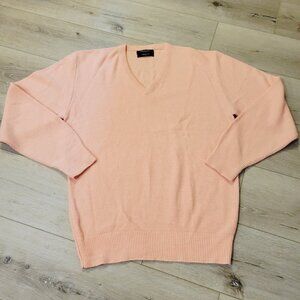 Vtg Christian Dior Peach Orlon Acrylic Pullover Sweater Size Large USA Made